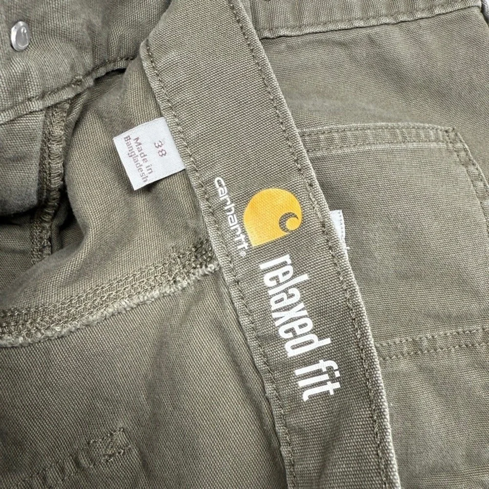 Carhartt Shorts Mens 38 fit 36 Green Relaxed Fit Carpenter Workwear Duck Canvas